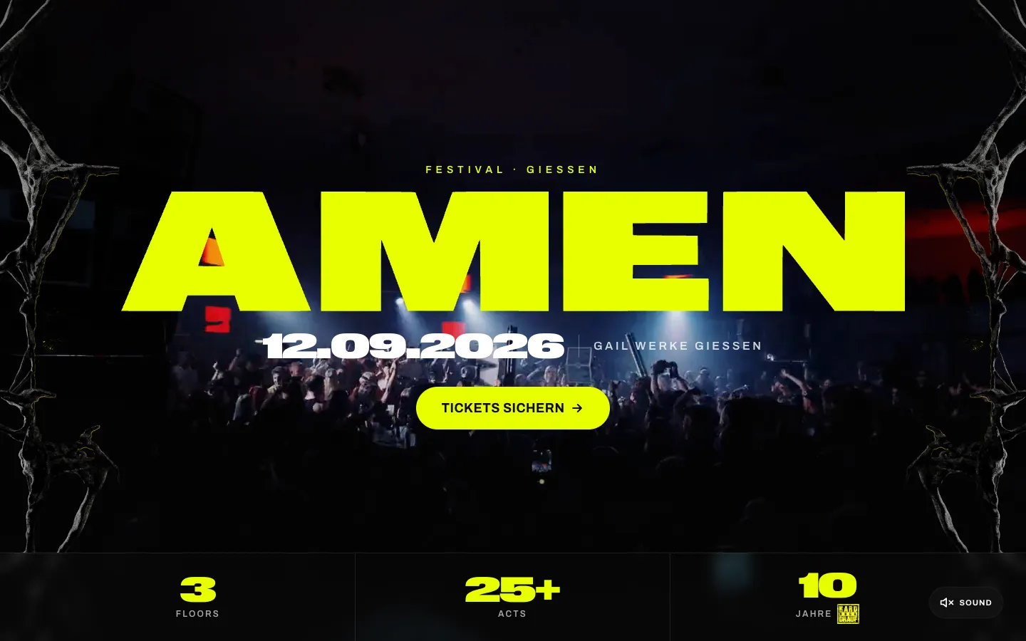 Screenshot der Website von AMEN Festival