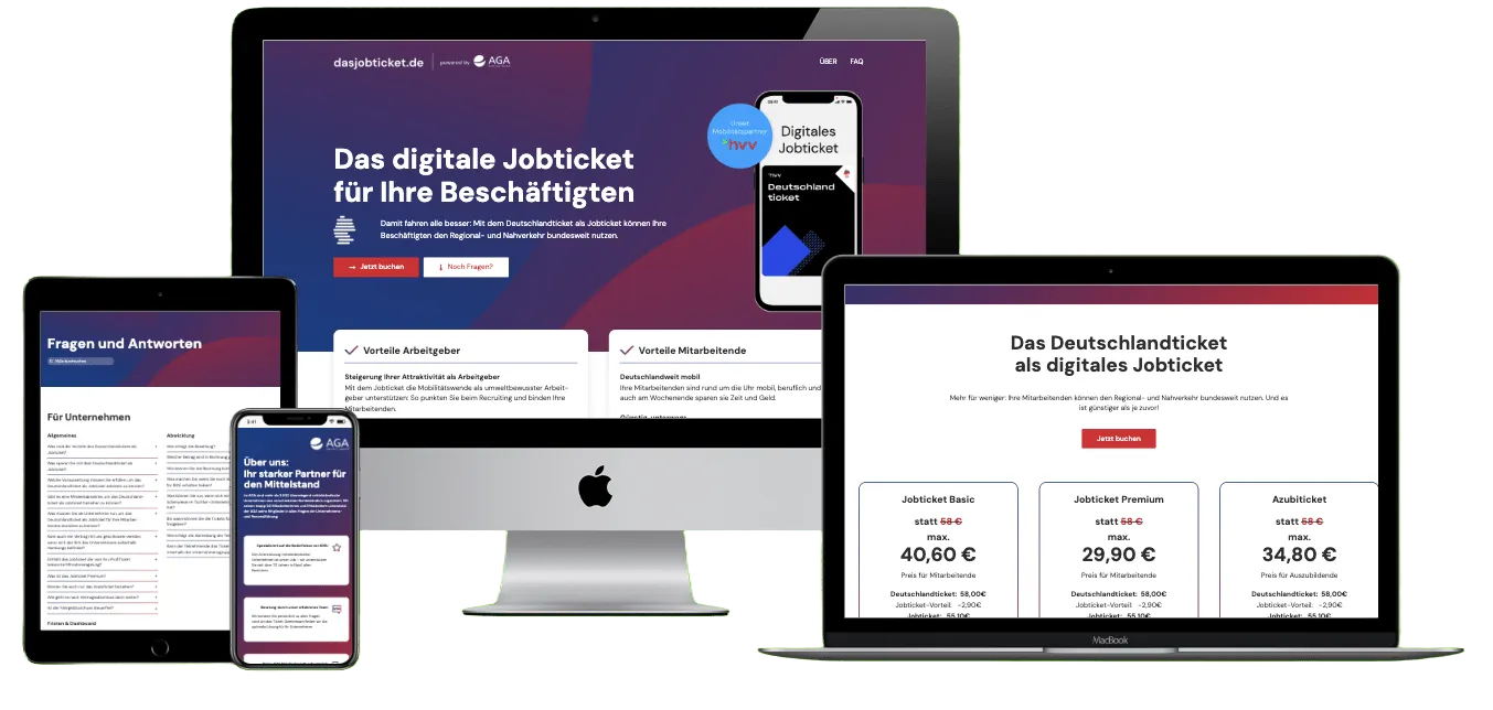 Screenshot der Website von Dasjobticket